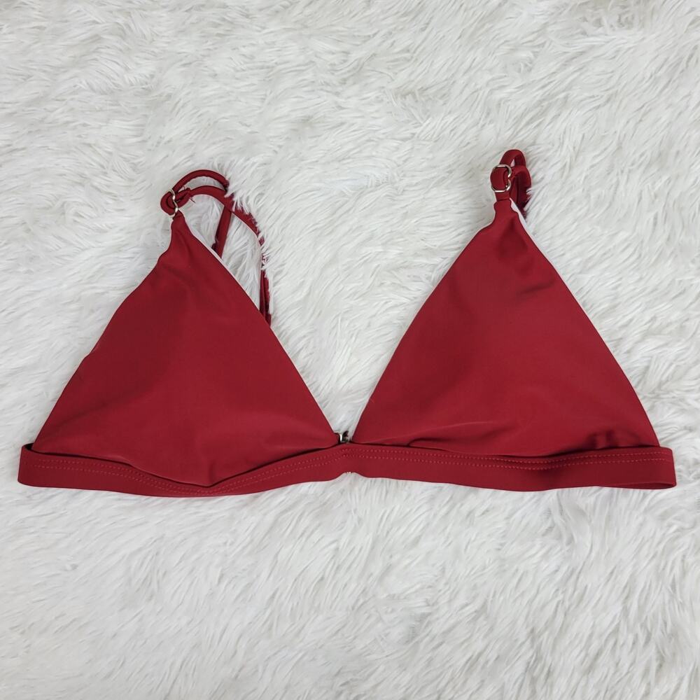 Red Triangle Bikini Top Adjustable Straps Size Large